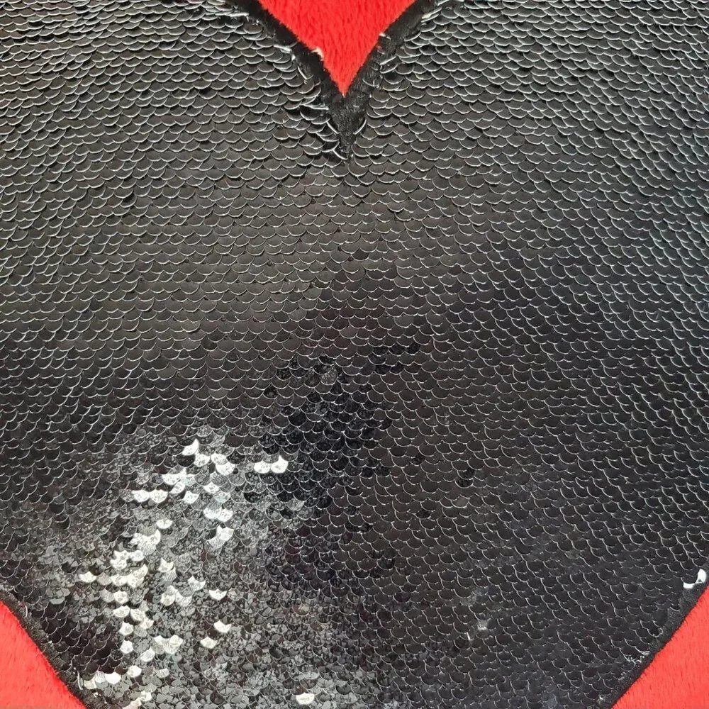 Heart Pillow REVERSIBLE Sequins Heart Pillow